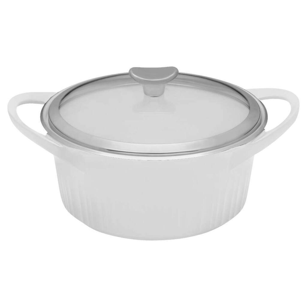 Corningware White 3.5-quart Cast Aluminum Dutch Oven with Glass Cover