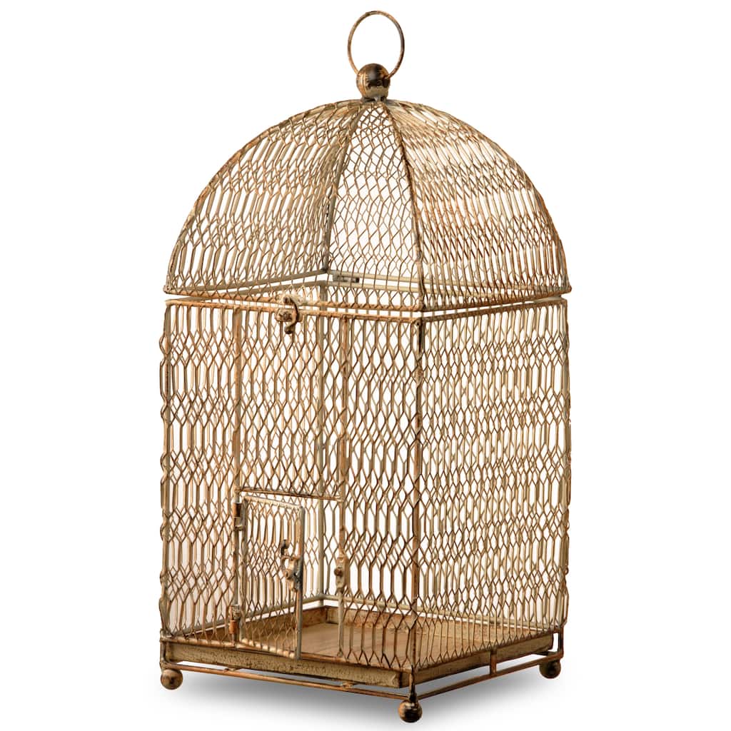 22-inch Square Rust Birdcage - 22 in
