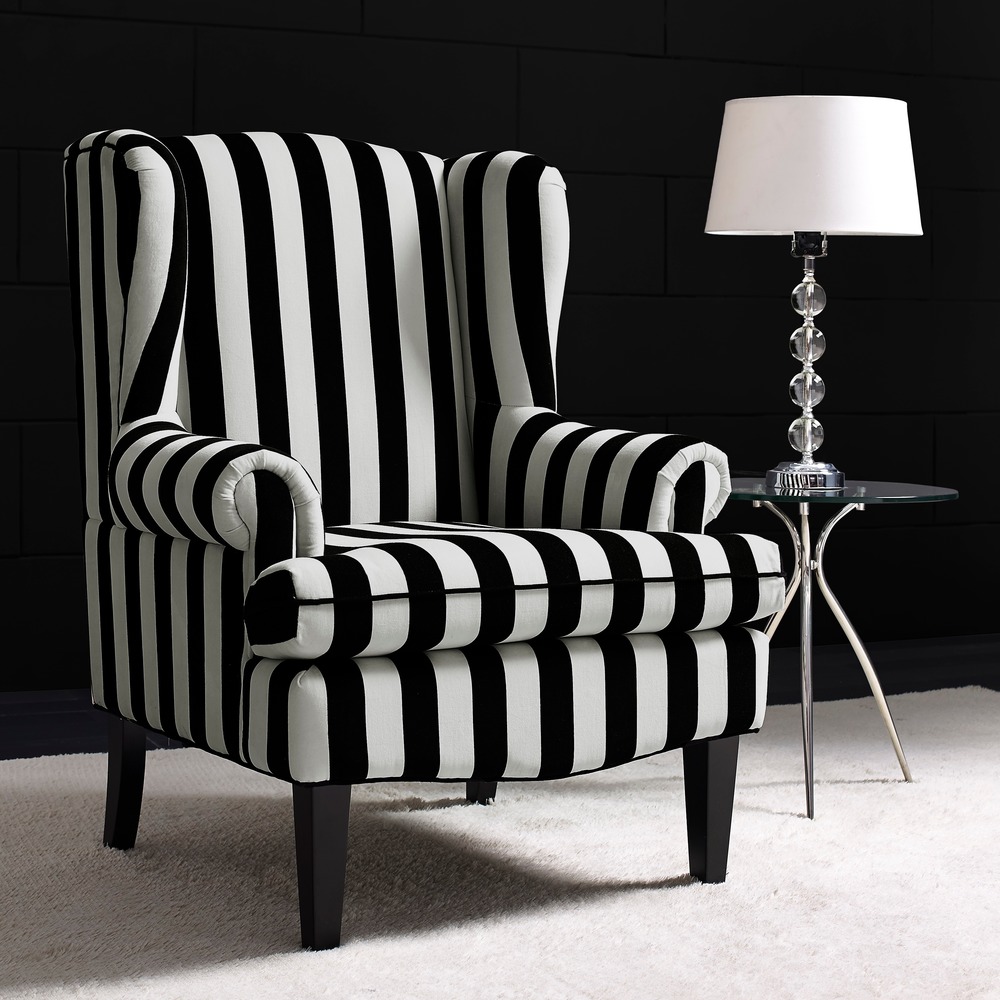 black and white wingback chairs