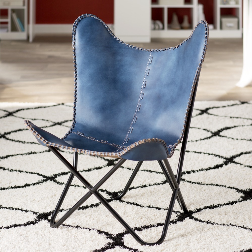 navy blue butterfly chair