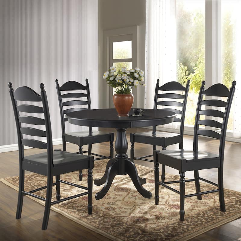 Copper Grove Parnasuss Round Pedestal Dining Table - Antique Black 42 in.
