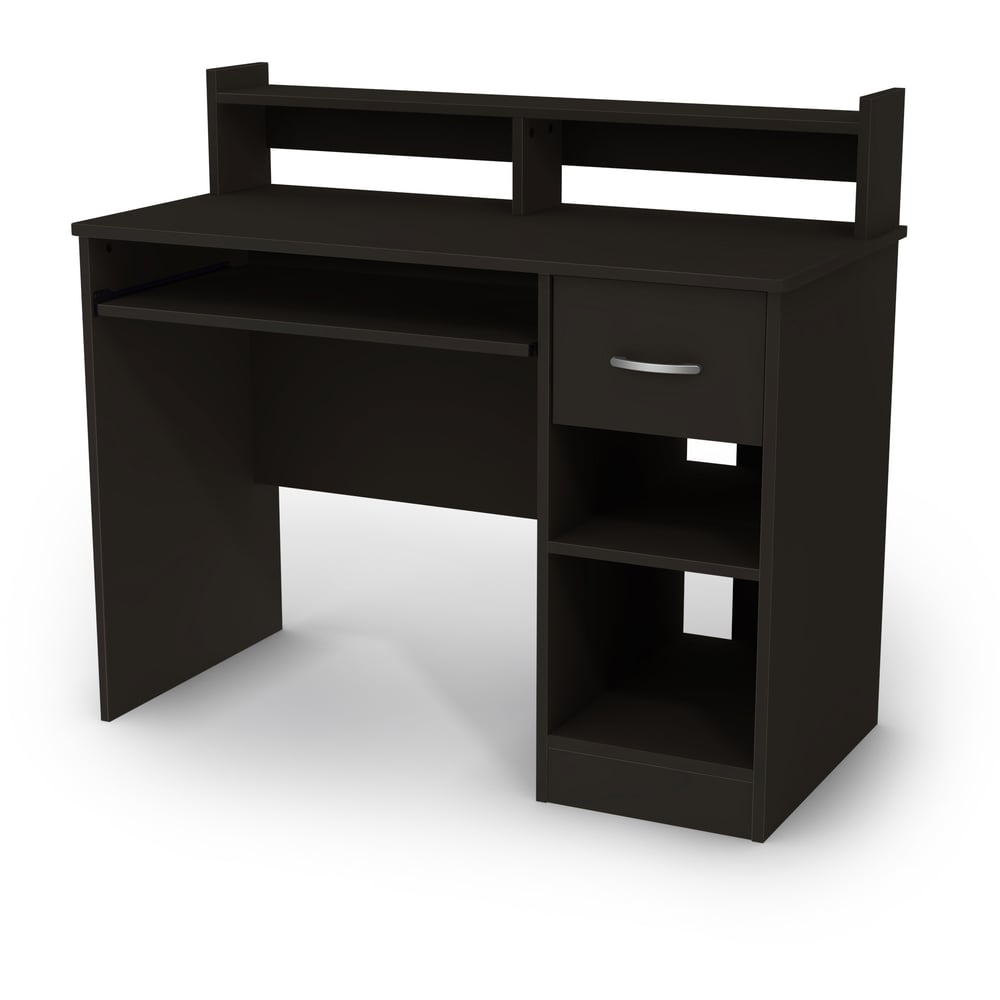  South Shore Axess Small Desk and 4-Shelf Bookcase Set in Pure  Black : Home & Kitchen