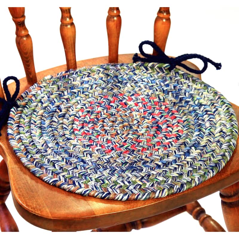 Rhody Rug Sophia Braided Reversible Chair Pads (Set of 4) - Denim