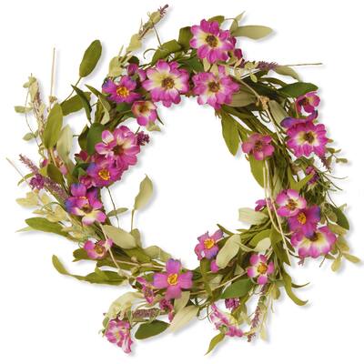 20-inch Floral Wreath with Daisy and Lavender