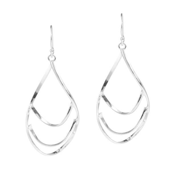 925 Sterling Silver Oval Wired With Twisted Drop Earrings
