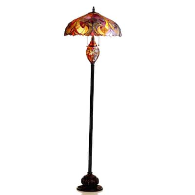 Tiffany Style Victorian Design 3-light Dark Bronze Floor Lamp