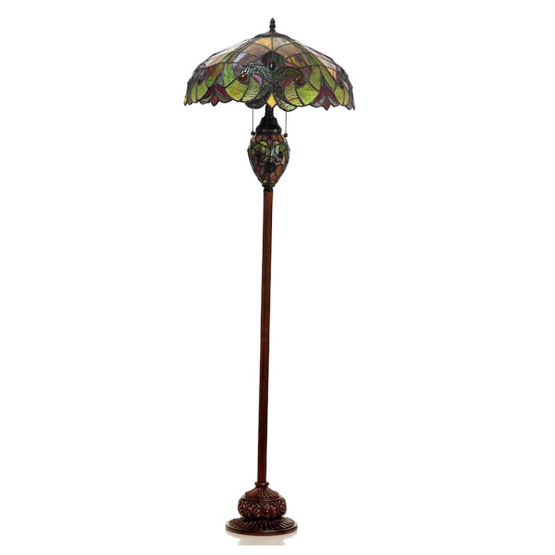 Tiffany Style Victorian Design 3-light Dark Bronze Floor Lamp