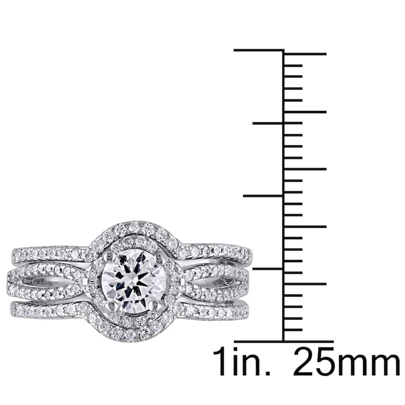 Miadora Sterling Silver Cubic Zirconia 3-piece Bridal Ring Set