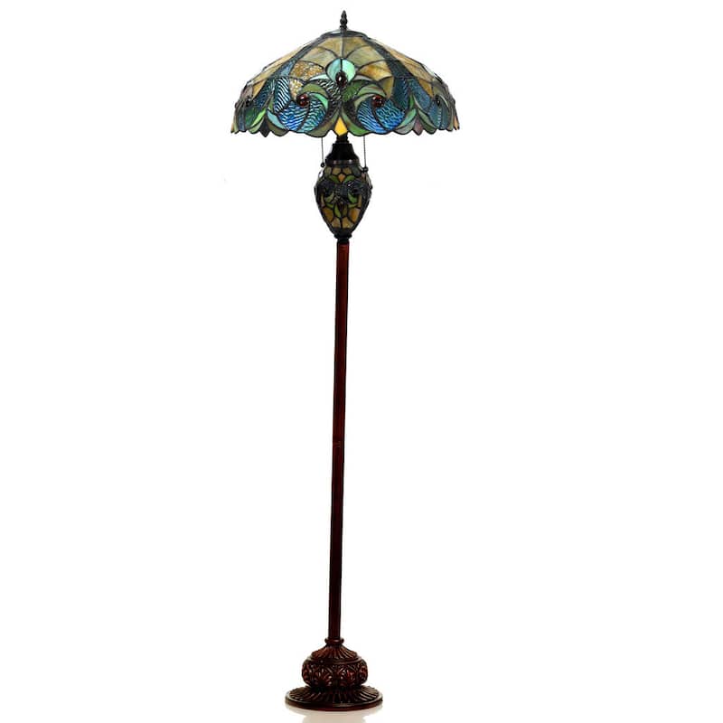 Chloe Tiffany Style Victorian Design 3-light Dark Bronze Floor Lamp