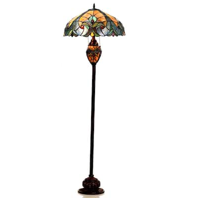 Chloe Tiffany Style Victorian Design 3-light Dark Bronze Floor Lamp