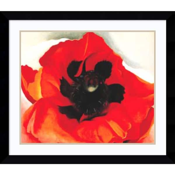 Georgia O'Keeffe 'Poppy, 1927' Framed Art Print 32 x 28-inch - Bed Bath ...