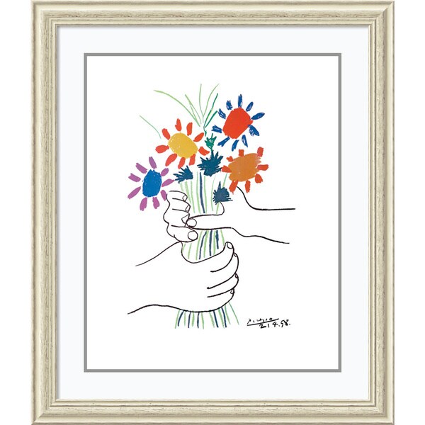 Pablo Picasso 'Hands with Bouquet (Fleurs et Mains)' Framed Art Print ...
