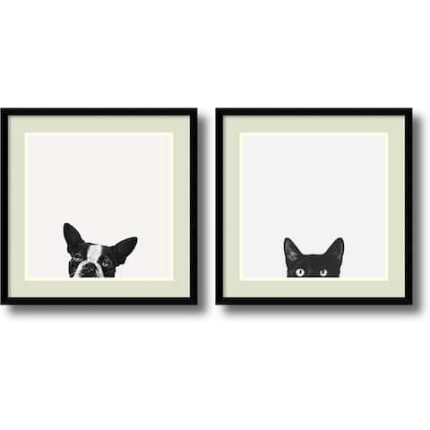 Framed Art Print 'Loyalty and Curiosity - set of 2' by Jon Bertelli 20 x 20-inch Each