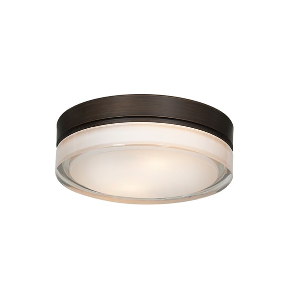 Access Lighting Solid 2 light 9 inch Flush Mount, Brushed Steel