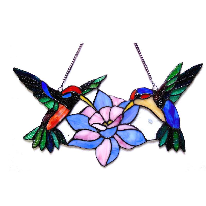Chloe Tiffany Style Hummingbird Design Window Panel/Suncatcher