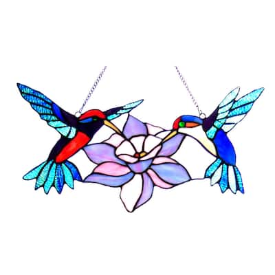 Chloe Tiffany Style Hummingbird Design Window Panel/Suncatcher