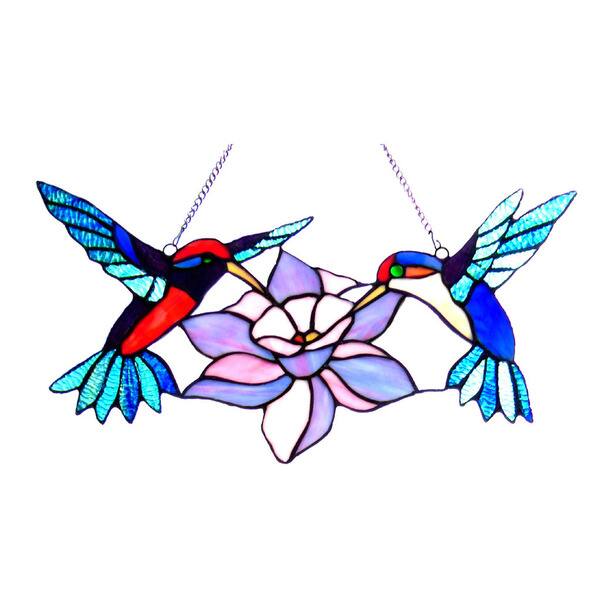 Chloe Tiffany Style Hummingbird Design Window Panel/Suncatcher