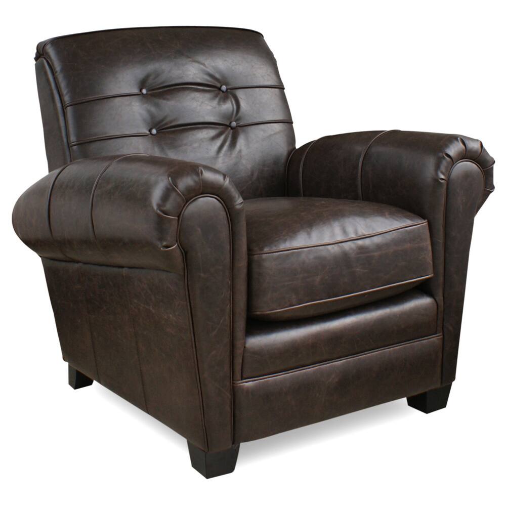 Aaron Brompton Cocoa Bonded Leather Press-back Chair