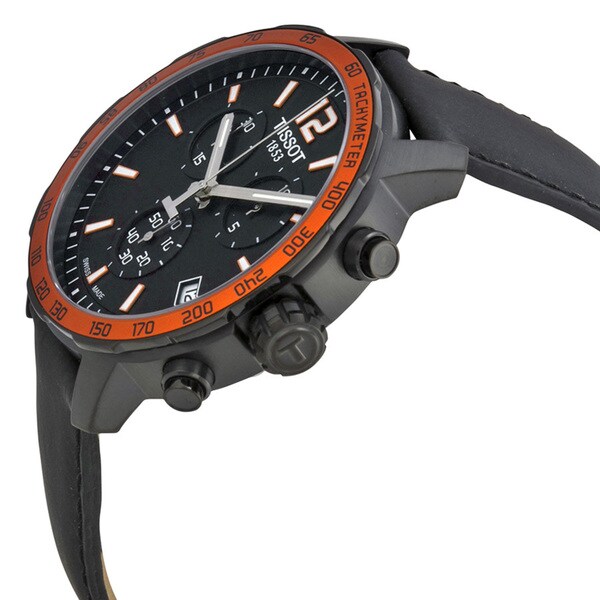 quickster chronograph black dial men's watch t0954491705701