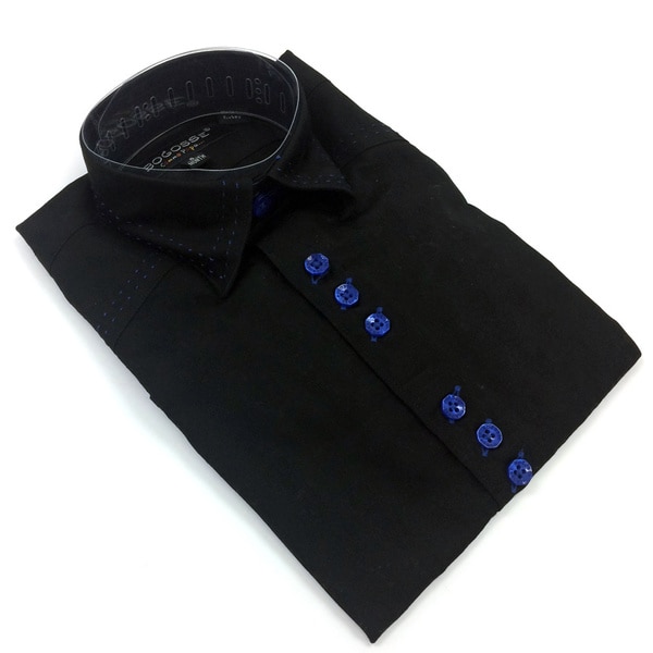 Bogosse Boy's Black Embellished Button Down Shirt