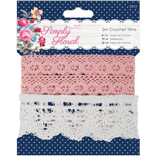 Papermania Vintage Häkelblumen – 6 Stück, Ca. 4,4 Cm, Für Karten, Scrapbooking & Deko