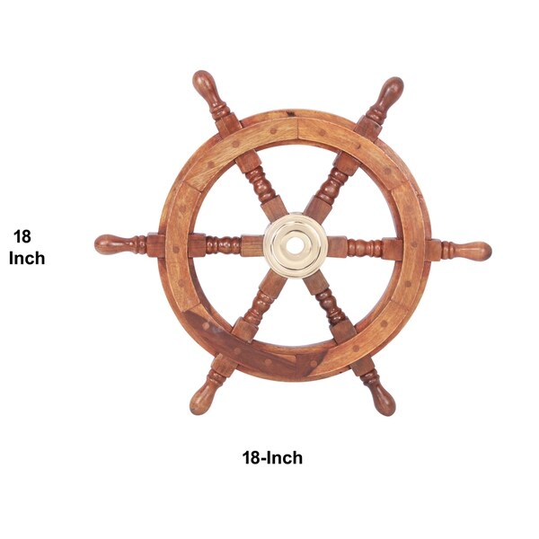 Maritime Nautical Brass Anchor 24 Antique Wooden Ship S Wheel Boat Steering Wall Decor Horizoncapitalinc Com