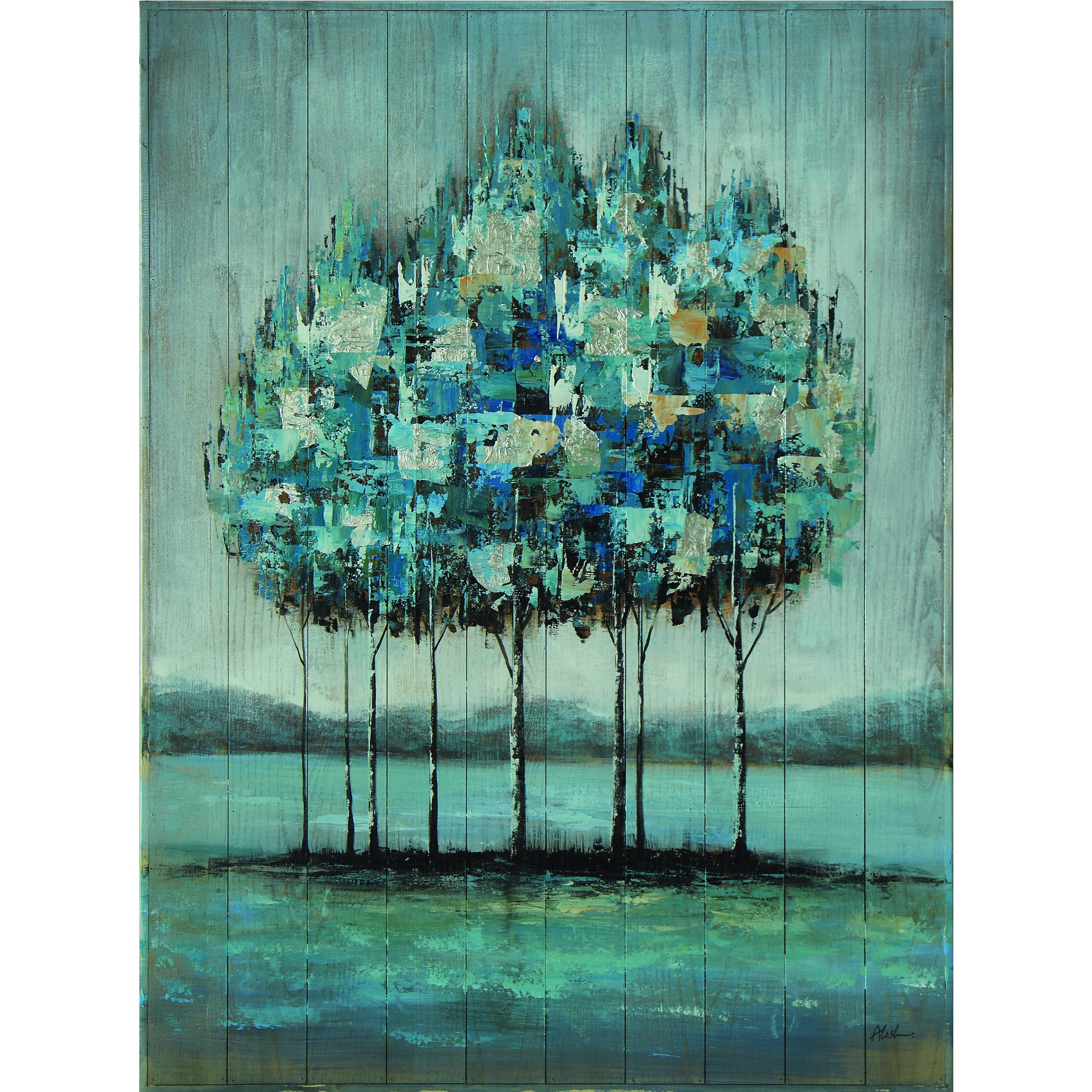 Trees On Aqua Art: Canvas Prints, Frames & Posters