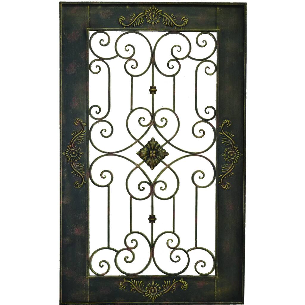 Framed Filigree Brown Wall Accent
