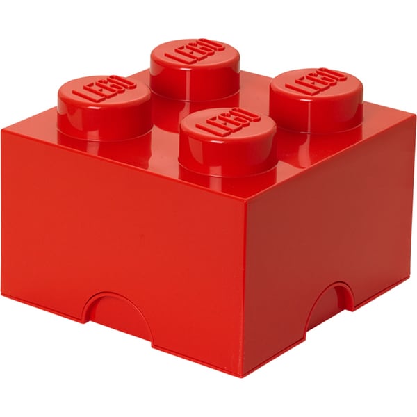 Shop LEGO Bright Red Storage Brick 4 - Free Shipping On Orders Over $45 ...