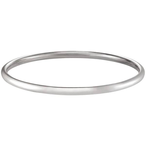 Forever Last 10k White Gold Traditional Bangle Bracelet  