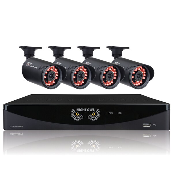 Night Owl 4 Channel Video Security System with 4 x 650 TVL Bullet Cam