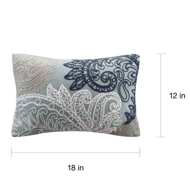 The Curated Nomad Perceval Embroidered Cotton Lumbar Pillow