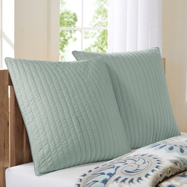 Shop Carbon Loft Dickson Seafoam Quilted Cotton Euro Sham with Hidden