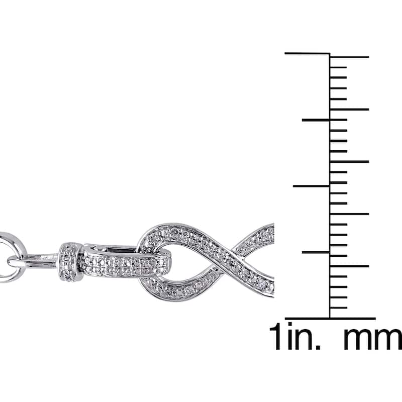 Miadora Sterling Silver 1/10ct TDW Diamond Infinity Heart Bracelet