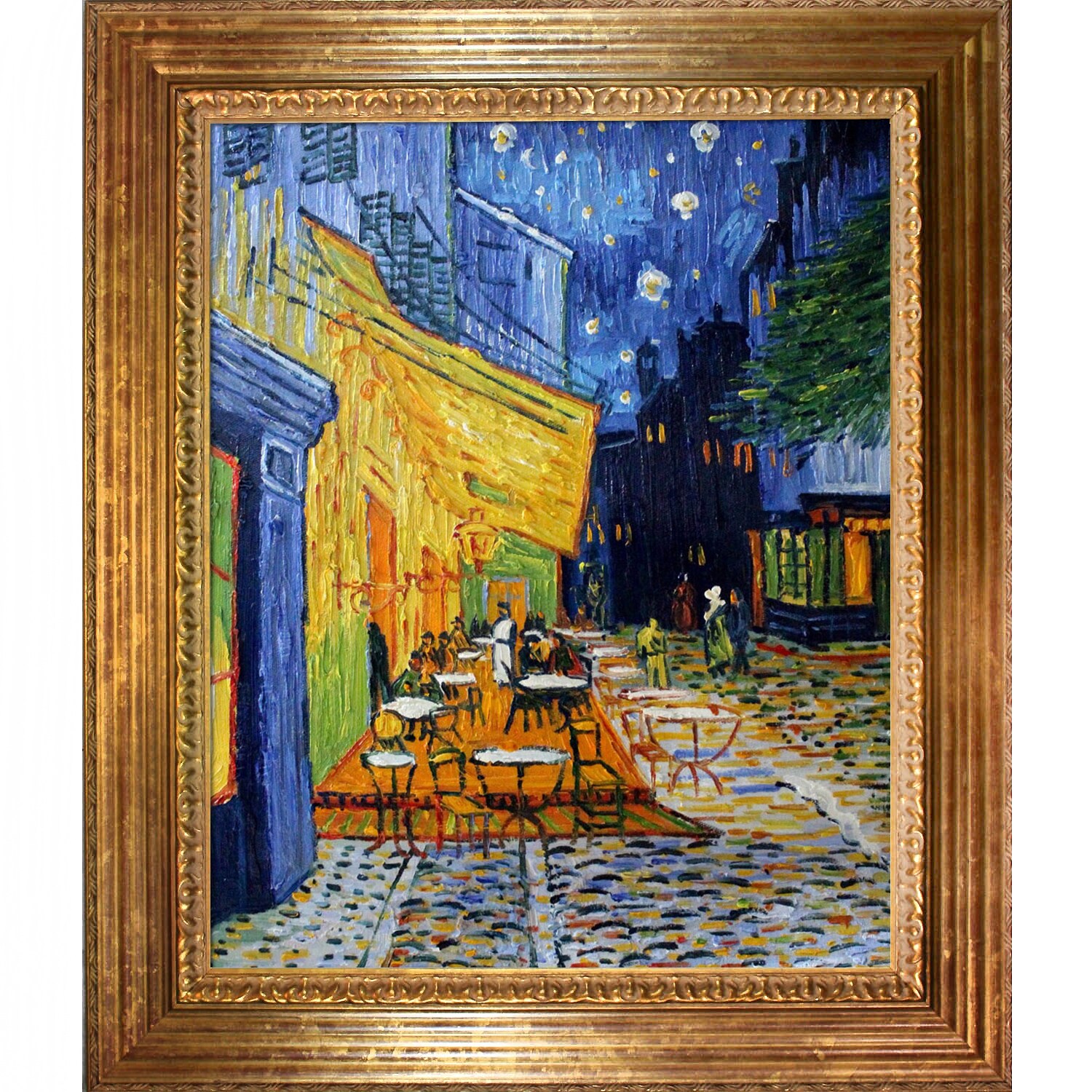 Vincent Van Gogh Cafe Terrace at Night Hand Painted Framed Canvas Art ...