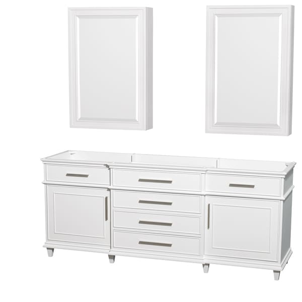 Wyndham Collection Berkeley 80 Inch White Double Vanity 24 Wyndham Collection Berkeley 80 Inch White Double Vanity 24 Medicine Cabinets