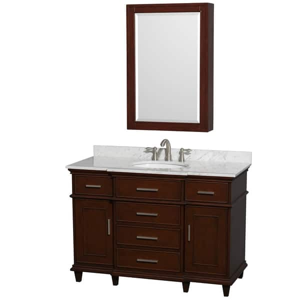 Shop Wyndham Collection Berkeley 48 Inch Dark Chestnut Single