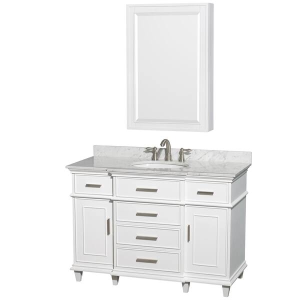 Shop Wyndham Collection Berkeley 48 Inch White Single Vanity