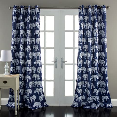 Taylor & Olive Koutny Elephant Parade Room Darkening 84-inch Panel Pair - 52x84