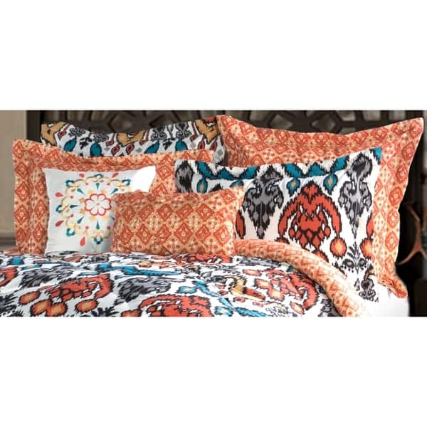 Shop Lush Decor Jaipur Ikat Turquoise And Rust 7 Piece Comforter