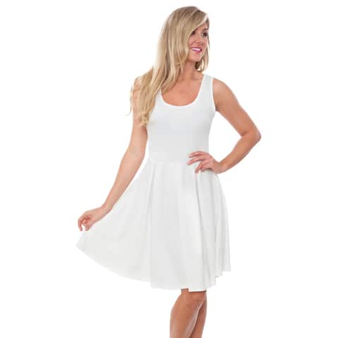White Mark Women's 'Crystal' Fit and Flare Dress