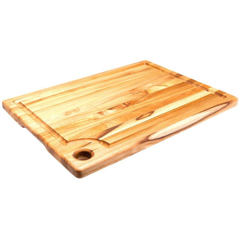 Proteak Rectangle Edge Cutting Board with Corner Hole And Juice Groove