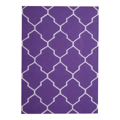 HERAT ORIENTAL 5' x 7' Handmade Trellis Wool Rug (India) - 5' x 7'