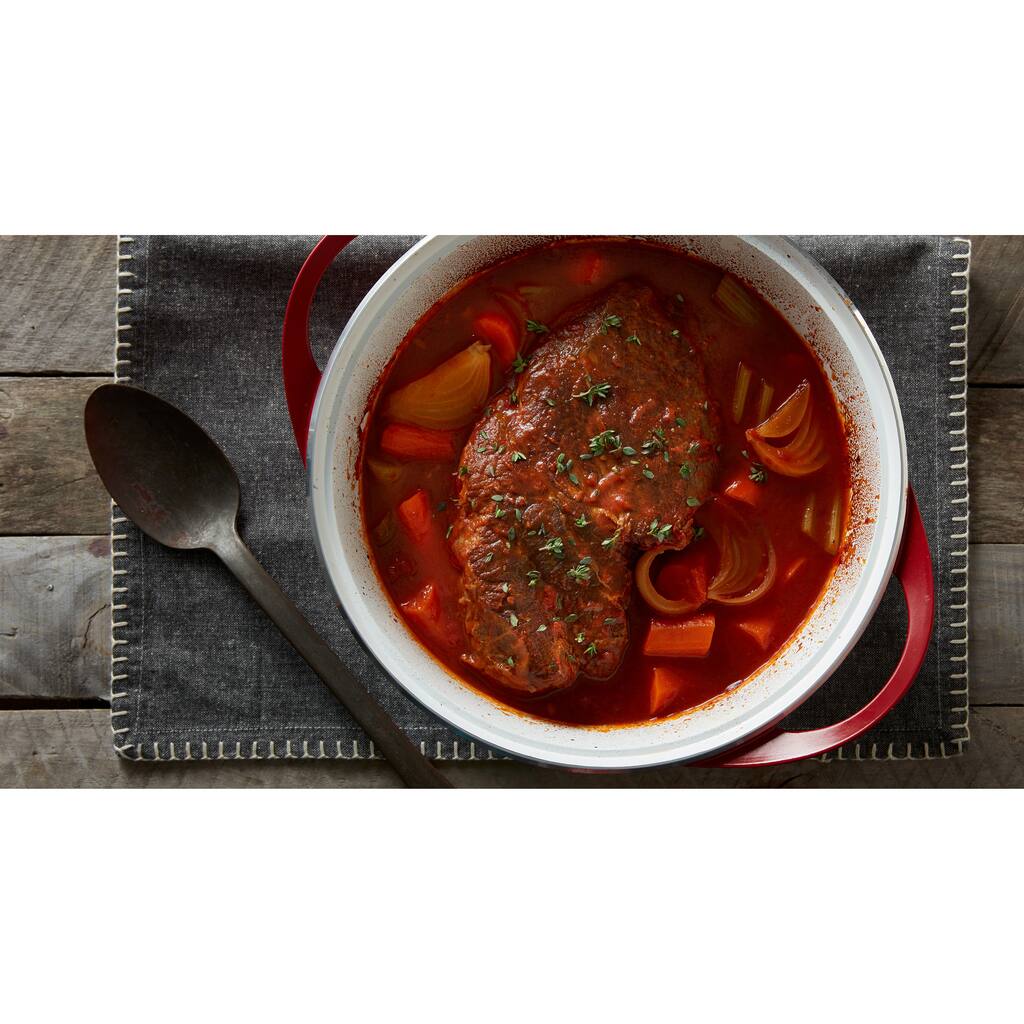 Corningware Red 3.5-quart Cast Aluminum Dutch Oven with Glass Cover