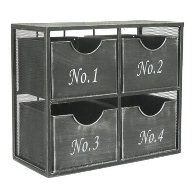Metal 4-drawer Wall Storage Container