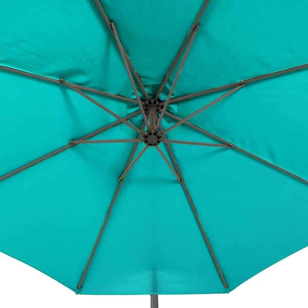 corliving 9.5ft offset fabric patio umbrella and base weight CorLiving 9.5ft UV Resistant Offset Patio Umbrella - Bed Bath & Beyond