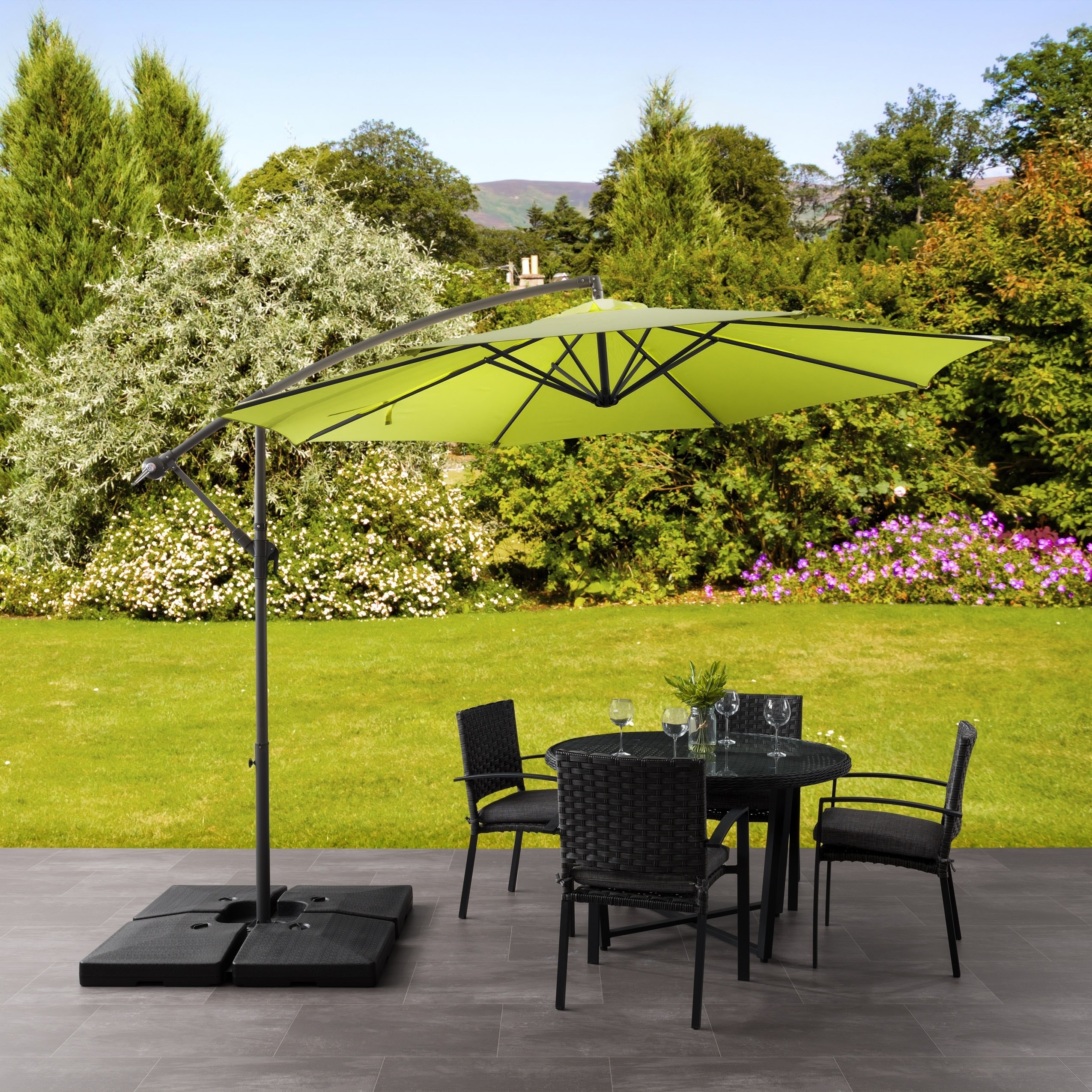 Shop Black Friday Deals On Corliving 9 5ft Uv Resistant Offset Patio Umbrella On Sale Overstock 10014631