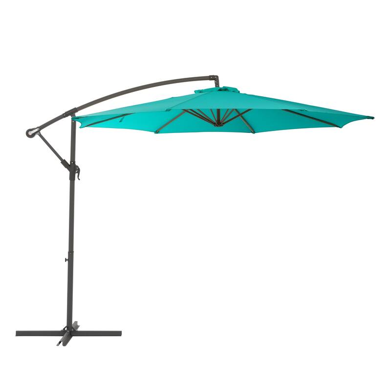 CorLiving 9.5ft UV Resistant Offset Patio Umbrella - Blue