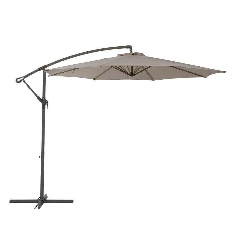 CorLiving 9.5ft UV Resistant Offset Patio Umbrella - Grey