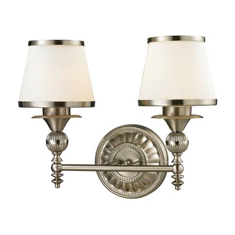 Smithfield Collection 2-light bath in Brushed Nickel